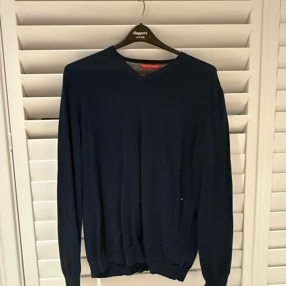 Saks Fifth Avenue Men's Deep Blue V-Neck Sweater